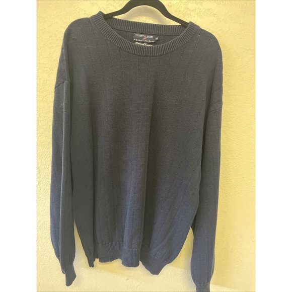 Hathaway Sport Mens Brunswick Crewneck 100%cotton Navy Blue Sweater Sz XXL - Picture 1 of 7